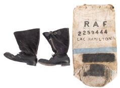 A pair of late WWII RAF 'Escape' pattern flying boots,