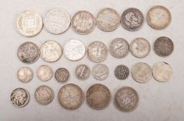 A mixed group of mainly mixed silver, including two 1848 with 1901, 1915, 1923 Dutch guilders,