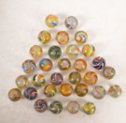 A collection of mainly 19th century bird cage marbles.