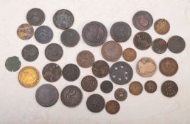 A mixed group of older copper coinage, including 1797 Cartwheel, 2d 1807 penny,