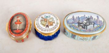 Three Halcyon Days enamel music boxes. Comprising Rhapsody in Blue no. 122 of 750, The Firebird no.