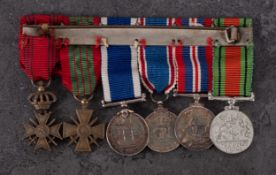 A WWII miniature group of six, Defence Medal, War Medal, GRVI Coronation Medal,