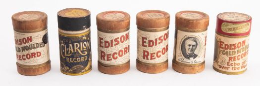 A collection of Edison Phonograph records.