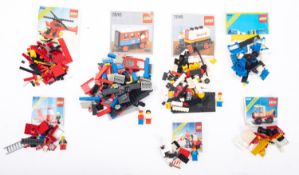 A group of seven Lego/Legoland unboxed sets, comprising No. 7816 'Shell Tanker Wagon', No.