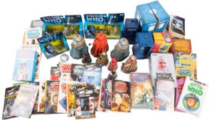 An assortment of Dr Who collectables.