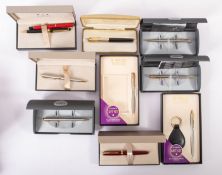 A collection of Parker pen sets. Noting Classic, Insignia and Special editions etc, all boxed.