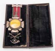 A Victorian silver Ancient Order of Foresters jewel, maker A D Loewenstark & Sons, London, 1882,