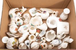 A collection of crested ware, various makers and crests,