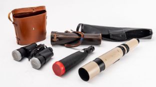 A collection of optical instruments.