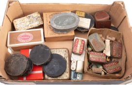 A mixed collection of fishing accessories.
