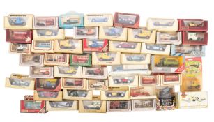 A collection of diecast vehicles.
