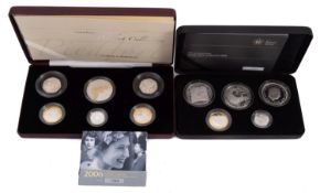 Royal Mint Family silver collection set, with 2006 silver Piedfort Royal mint six coin set.