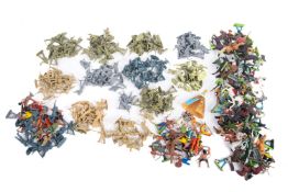 A mixed collection of model soldiers.