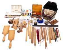 A collection of artists supplies.