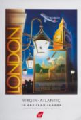 A group of three late 20th century Virgin Atlantic Travel posters 'Tokyo',