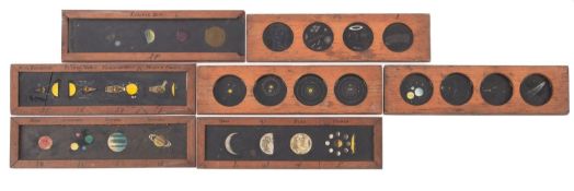 A collection of seven astronomy related magic lantern slides,