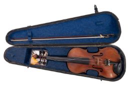 A late 19th century violin bearing label for 'Josef Klotz Mittenwalde 1795',