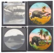 A collection of diapositive magic lantern slides.