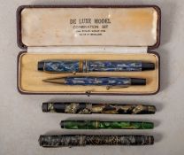 Mabie, Todd & Co Ltd a Swan fountain pen in silver and brown finish ,