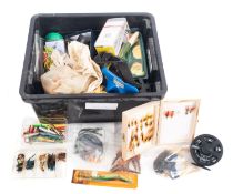 A collection of fly fishing accessories.