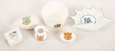 A collection of ornamental crested ware.