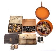 A mixed collection of military related badges and items.