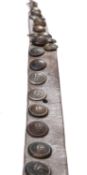 A WWI period 'Hate Belt' the brown leather belt decorated with British ,