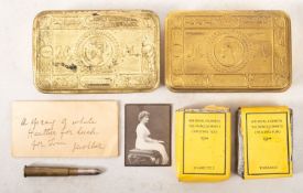 Two 1914 Princess Mary Christmas tins.
