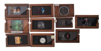 A mixed collection of magic lantern slides.
