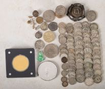 A selection of pre 1947 coinage with Republic Du Mali 2024 100 Franc coin, etc.