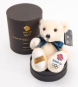 A Limited Edition Merrythought 2012 Team GB Olympic white plush Teddy Bear,