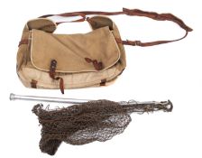 An aluminium landing net, unsigned,
