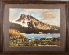 Canadian Pacific. A pair of framed lithograph advertising posters, ' Emerald Lake.