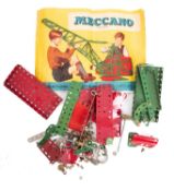 A small collection of Meccano, together with an outfit No.2 instruction manual.