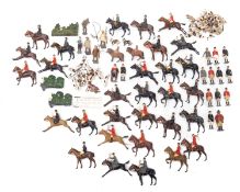 A collection of Britains diecast hunting figures.