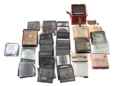 A collection of diapositive magic lantern slides.
