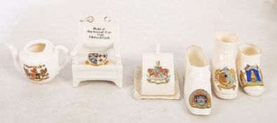 A collection of ornamental crested ware.