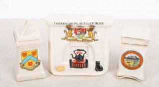 A collection of ornamental crested ware.