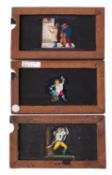 Three single slip magic lantern slides relating to tradesmen.