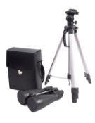 A pair of Konus 20x80 field binoculars and tripod.