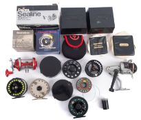 A collection of 10 fishing reels.