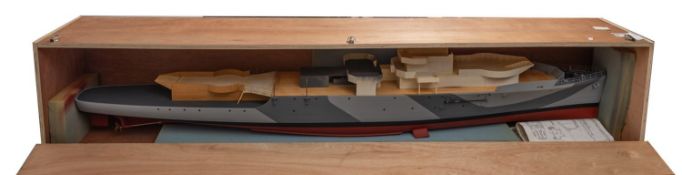 An incomplete 1:96 scale model of HMS Starling.