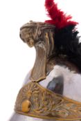 A French 1874 pattern Dragon Trooper's helmet the brass comb with female mask decoration ,