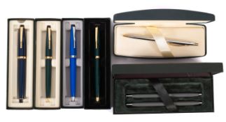 A collection of ten Cross ballpoint pen sets. In a range of colours and all in original boxes.