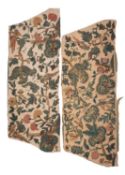 A pair of early 20th century stumpwork window seat cushion covers,