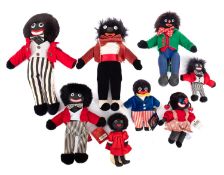 A group of eight various Golly dolls, various makers including Dean's Rag Book, Co,