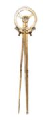 A Kelvin Hughes lacquered brass station pointer, serial number '1028', signed as per title,