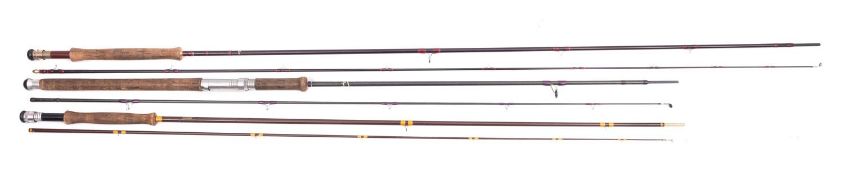 Three Hardy fly fishing rods.