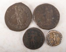 A collection of Roman coins.