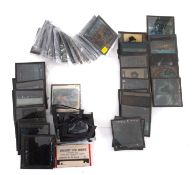 A collection of diapositive magic lantern slides.